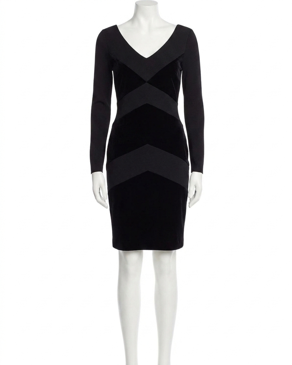 NEW RALPH LAUREN velvet chevron jersey dress in black